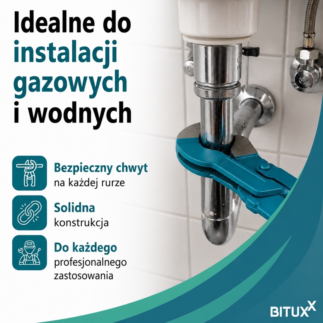 Stavitelný švédský klíč na trubky typ S1 Hydraulický červený Bituxx robustní M17680